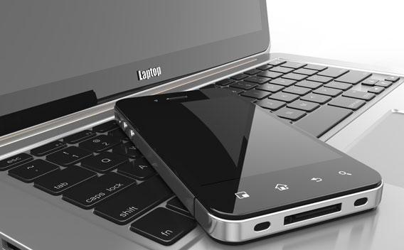 smartphone and laptop