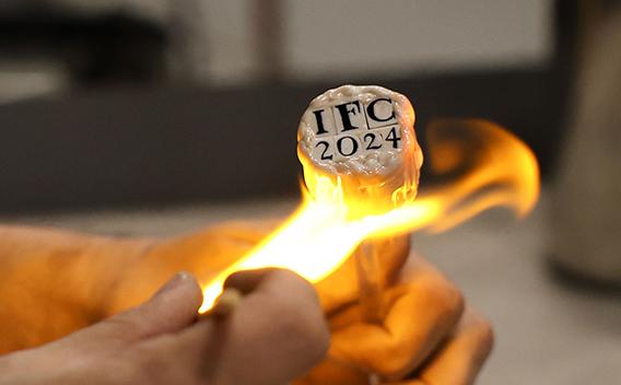Image of glass being worked on a torch